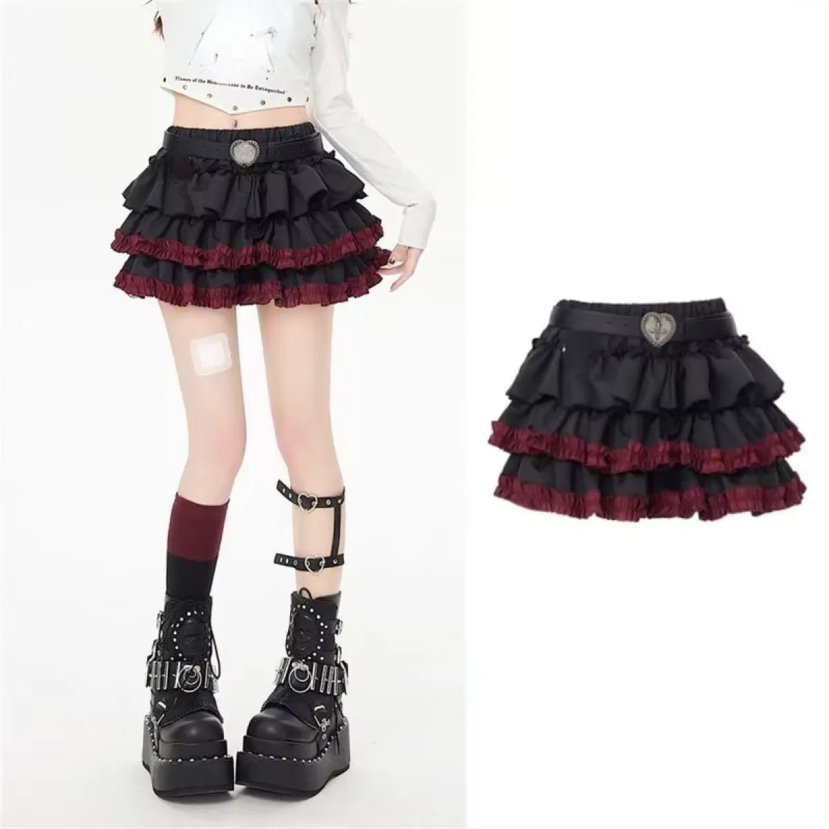 Ruffle Mini Skirt – Gothic Harajuku Y2K Emo Aesthetic