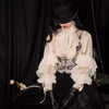 Gothic Lolita Ruffle Blouse – High Neck Lace Lantern Sleeves
