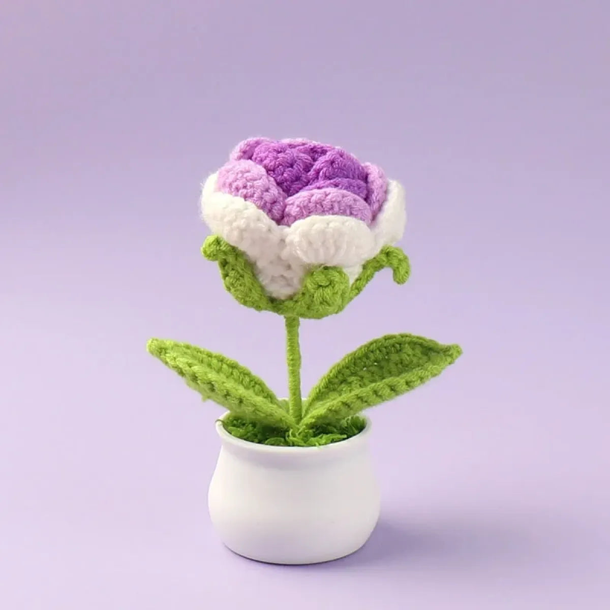 Handmade Crochet Rose Plush – Potted Flower Decor Gift for Her