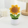 Handmade Crochet Sunflower Plush – Potted Desktop Decor Gift