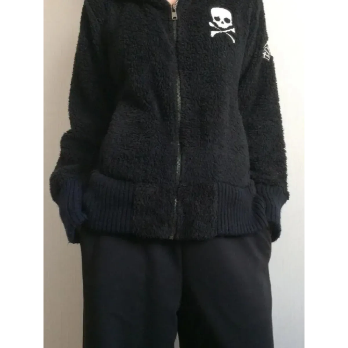 Harajuku Grunge Skull Zip Hoodie