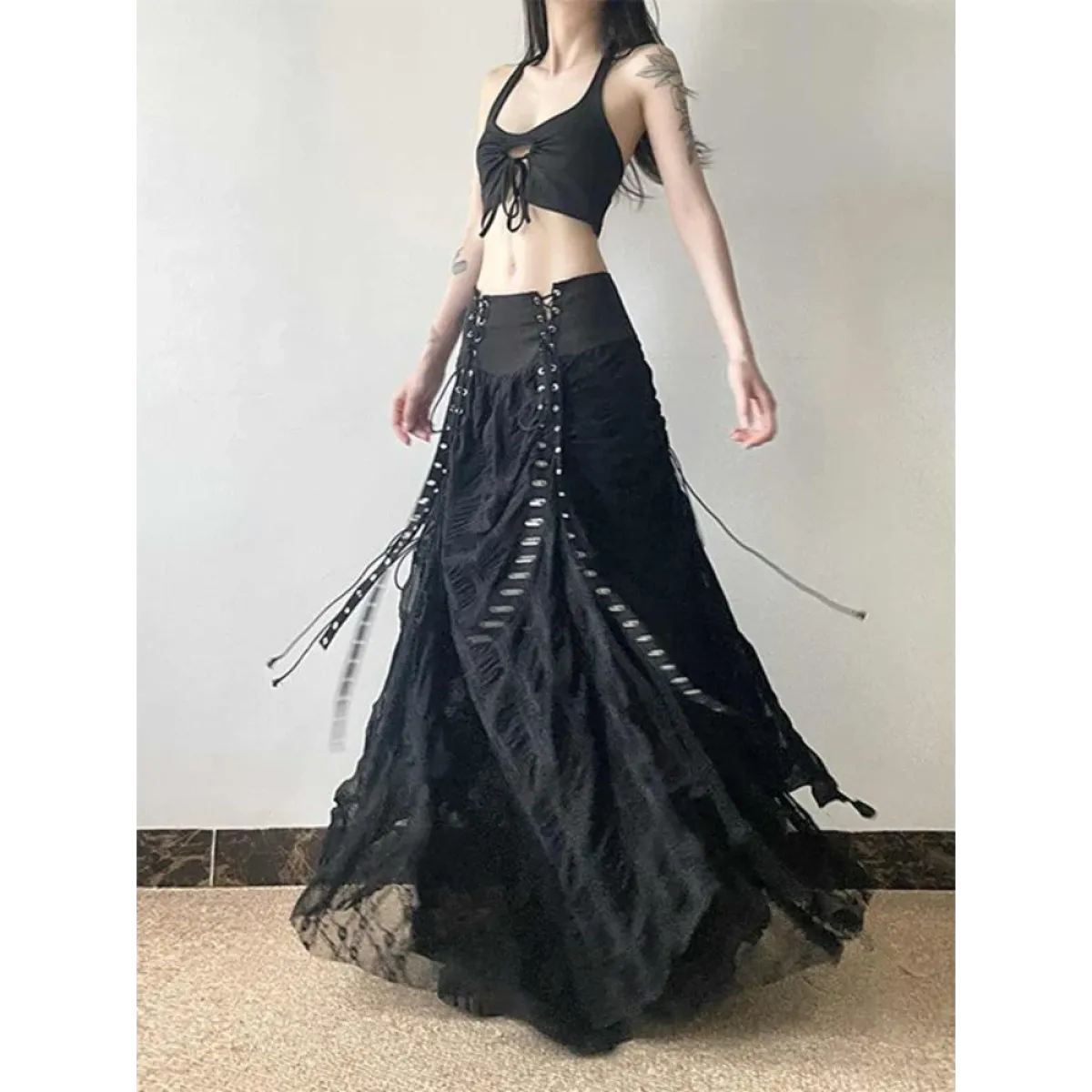 Harajuku Lace Bow A-Line Skirt