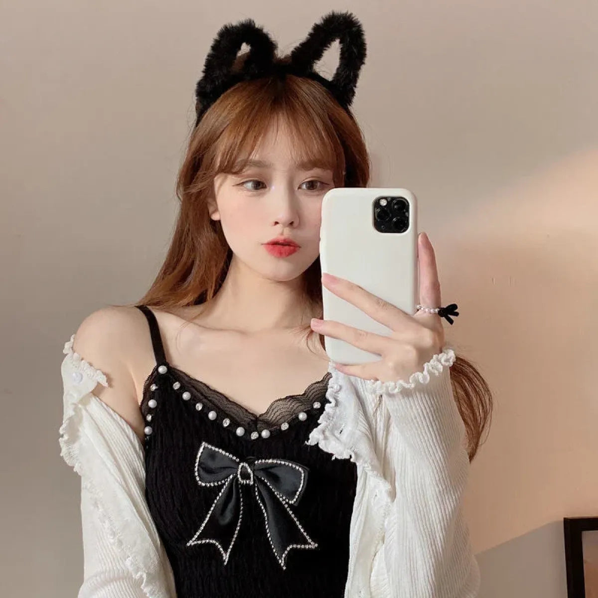 Harajuku Lace Bow Crop Top