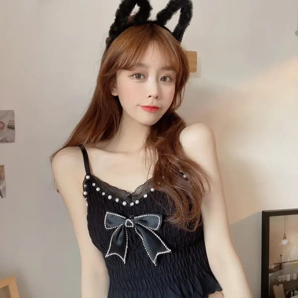 Harajuku Lace Bow Crop Top