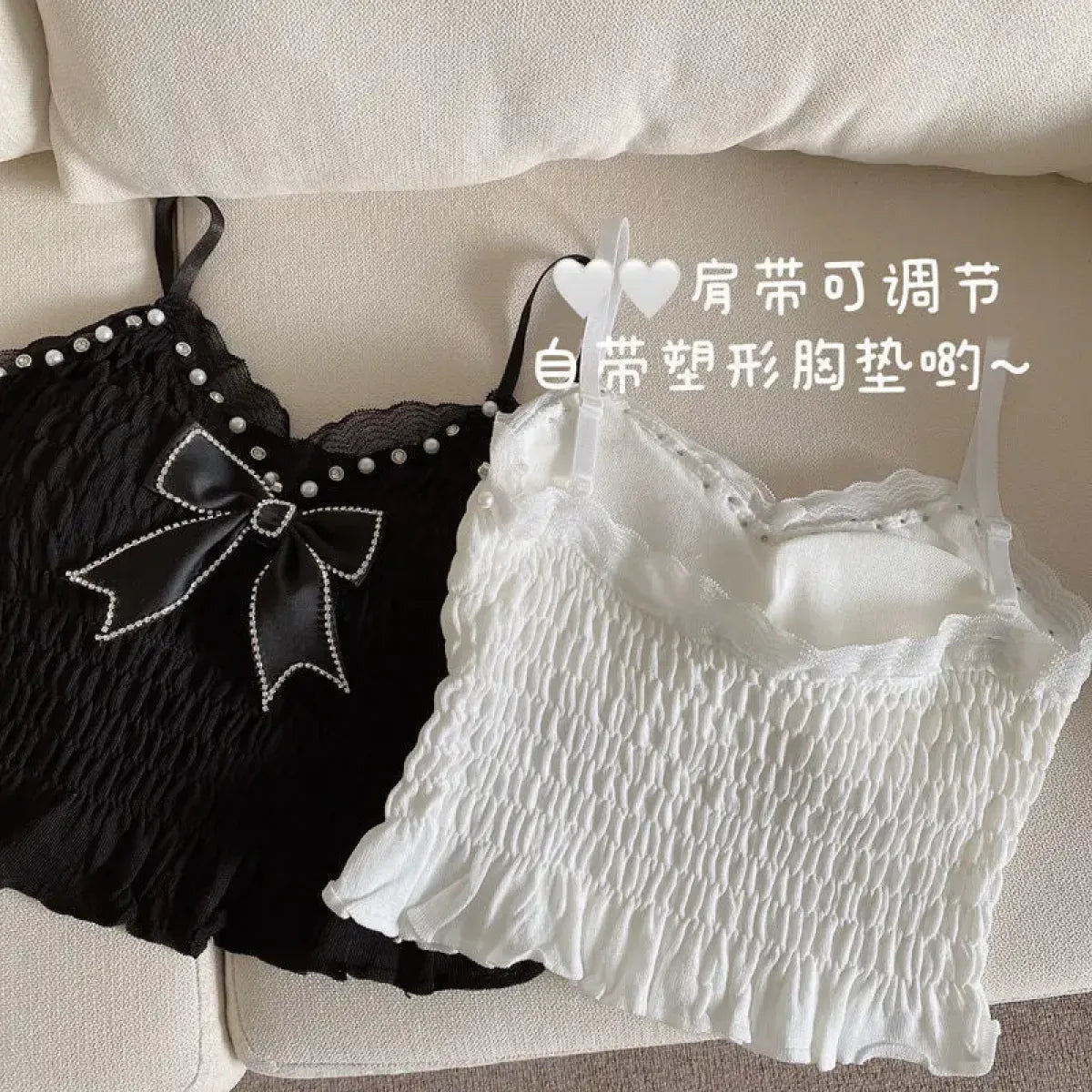 Harajuku Lace Bow Crop Top