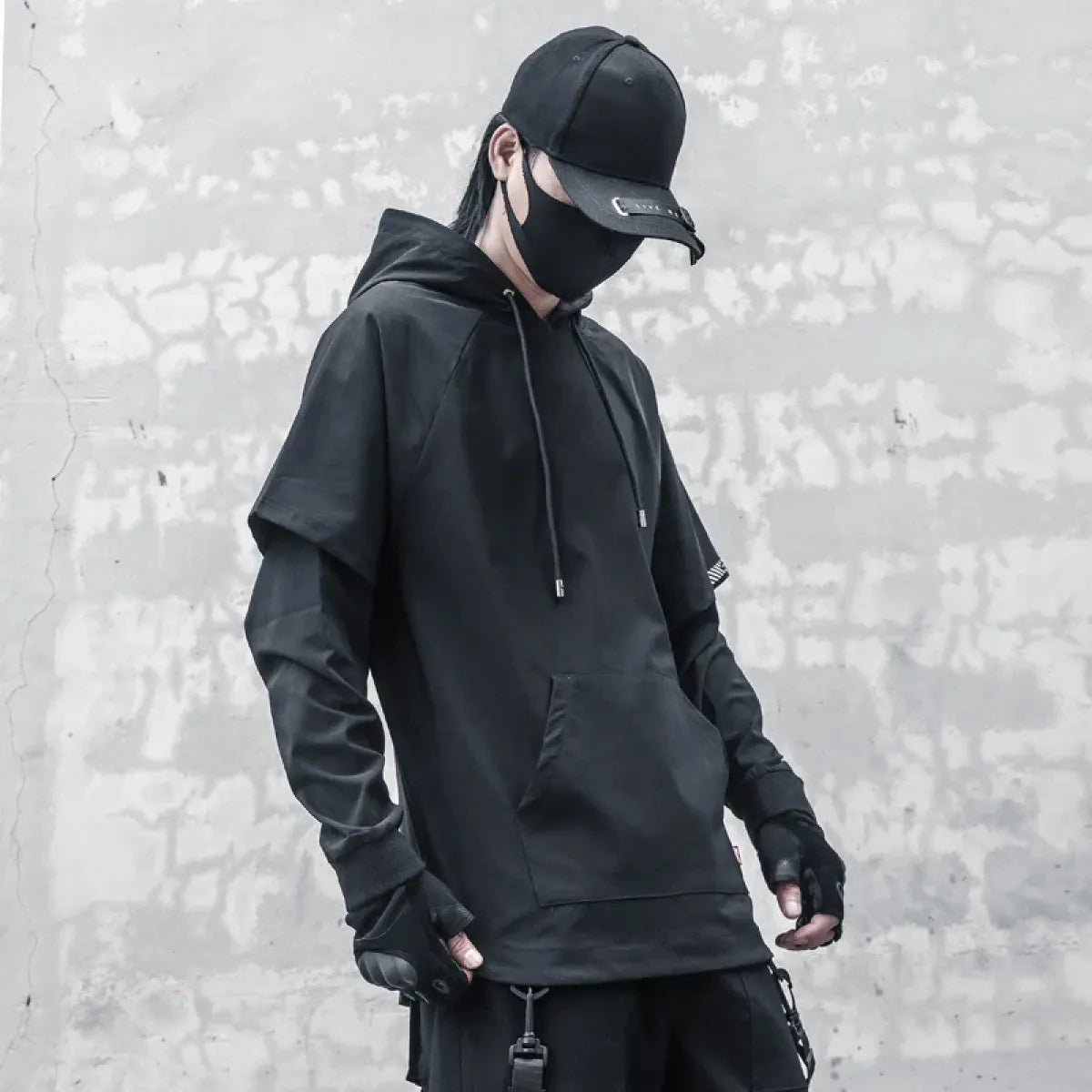 Harajuku Layered Techwear Hoodie