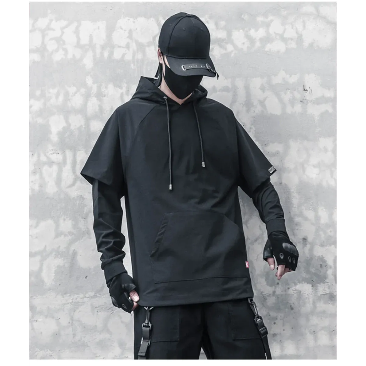 Harajuku Layered Techwear Hoodie