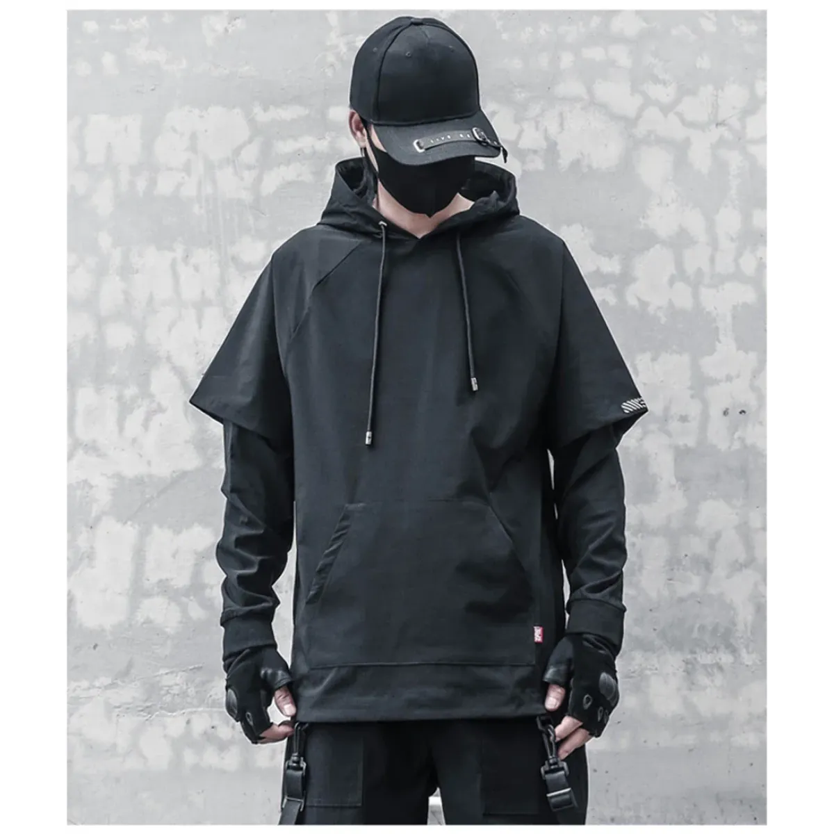 Harajuku Layered Techwear Hoodie