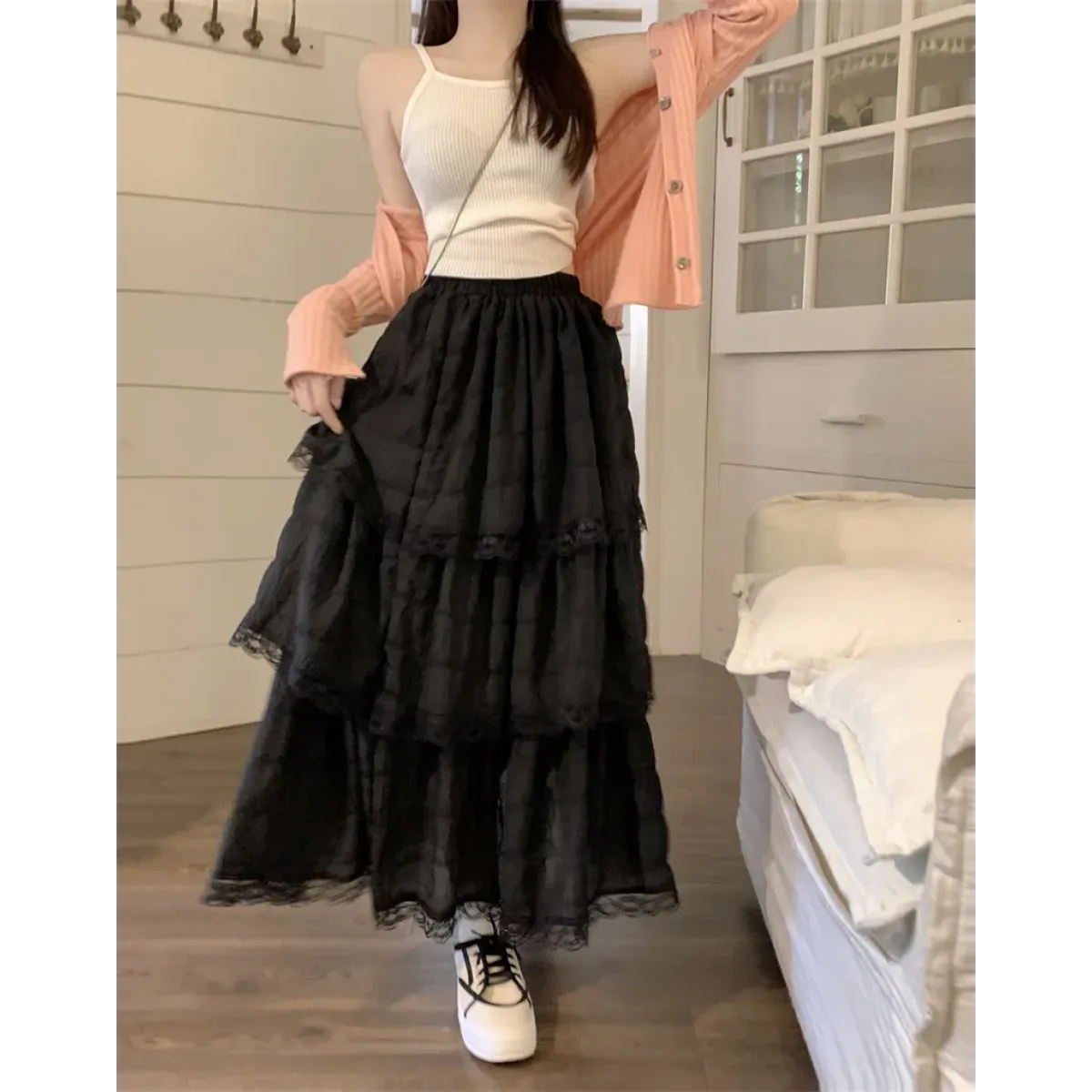 Harajuku Ruffle Lace Skirt