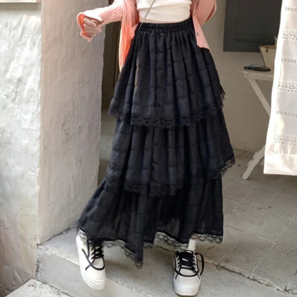 Harajuku Ruffle Lace Skirt