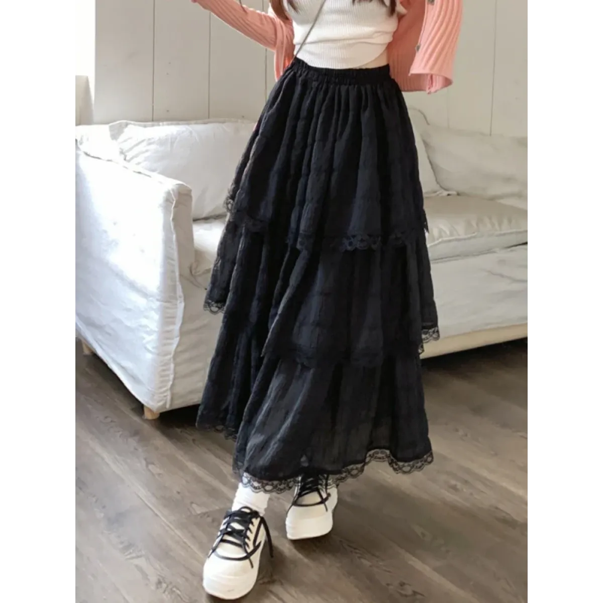 Harajuku Ruffle Lace Skirt