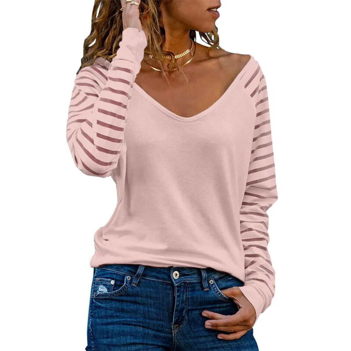 Harajuku Style Mesh Sleeve Shirt