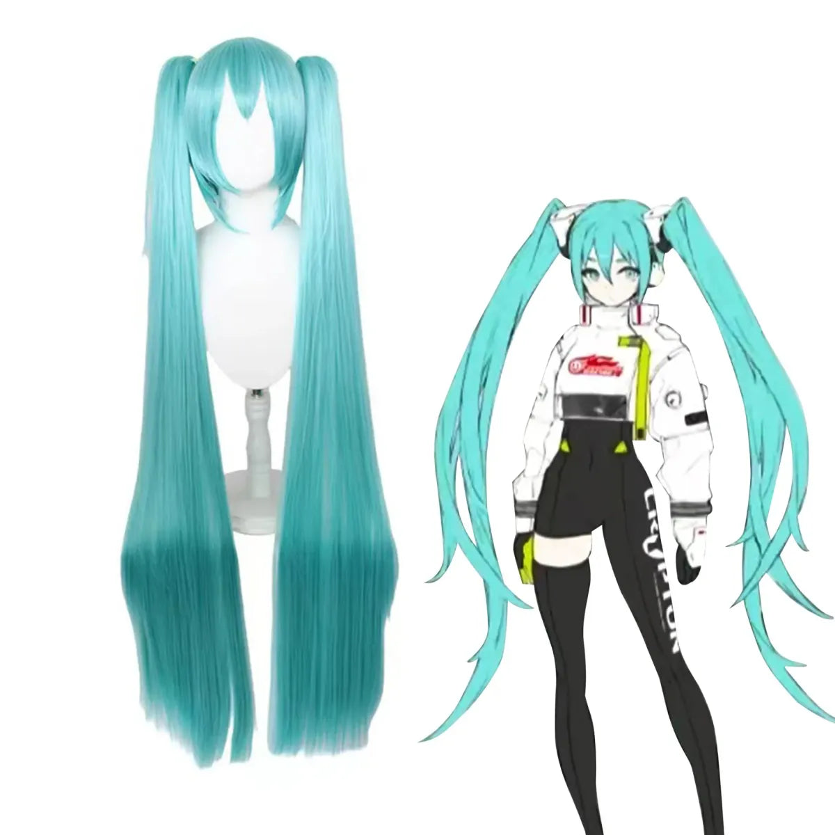 Hatsune Miku Racing 2022 Cosplay Costume – Full Bodysuit with Wig and Gloves
