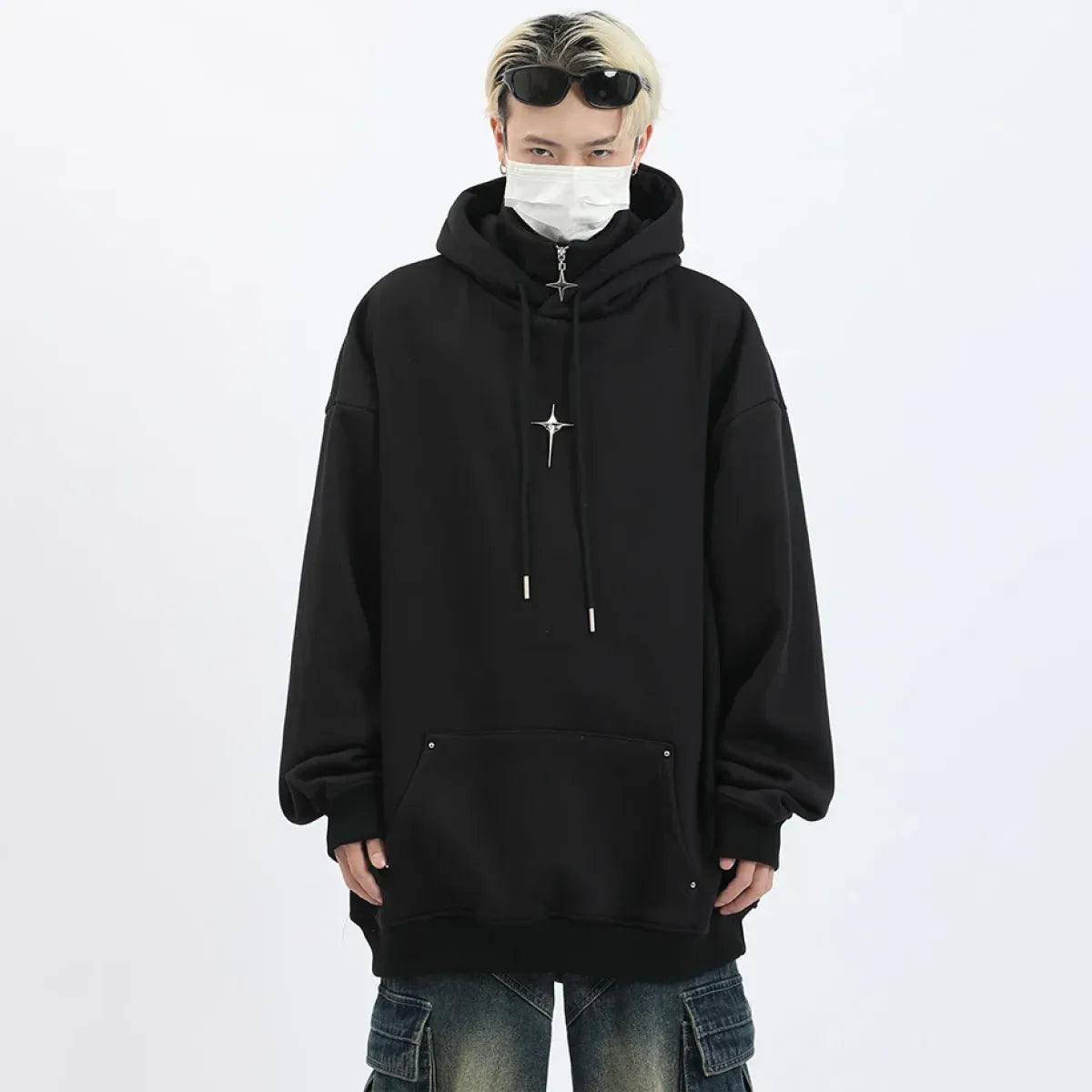 Harajuku High Neck Hoodie