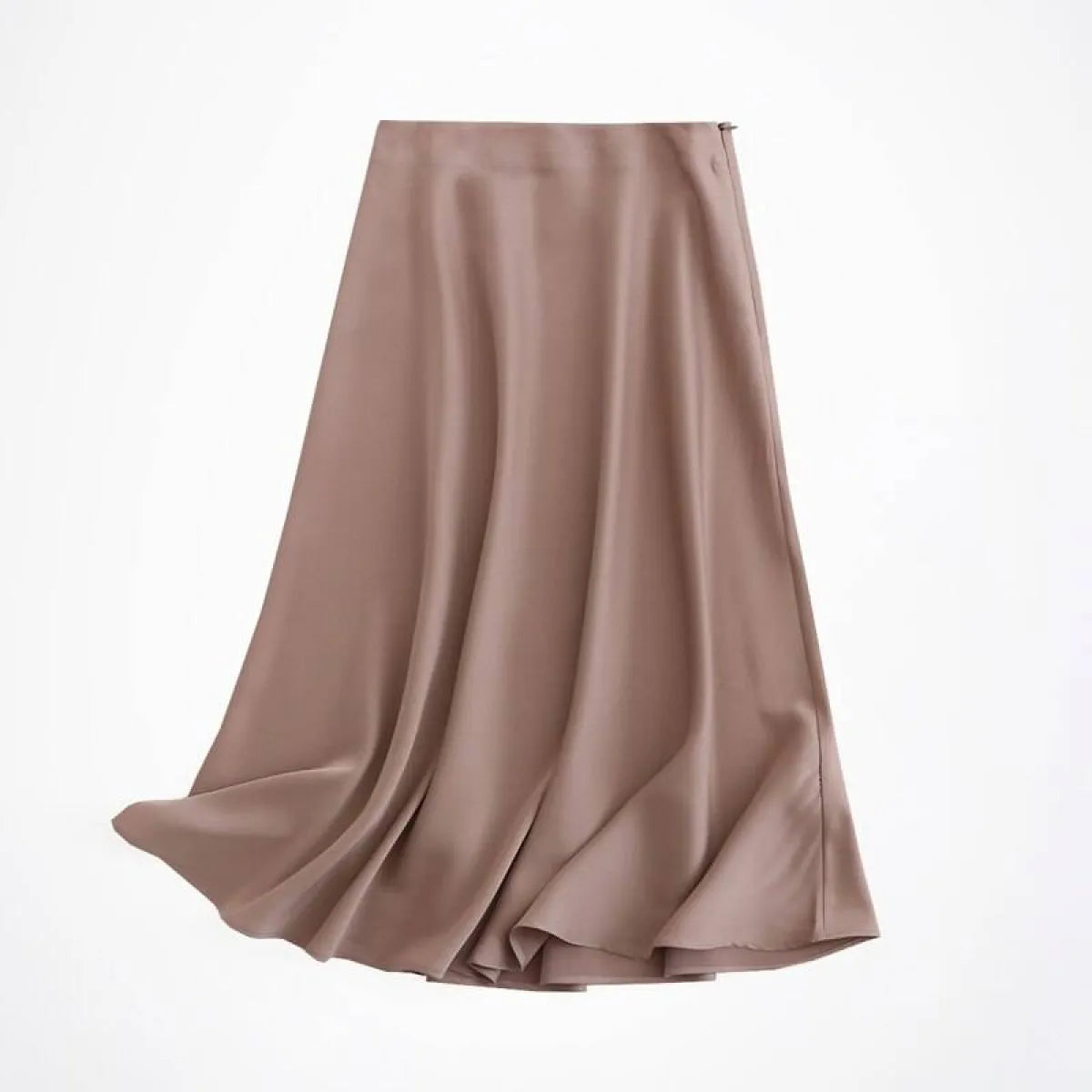 High-rise A-line Satin Skirt