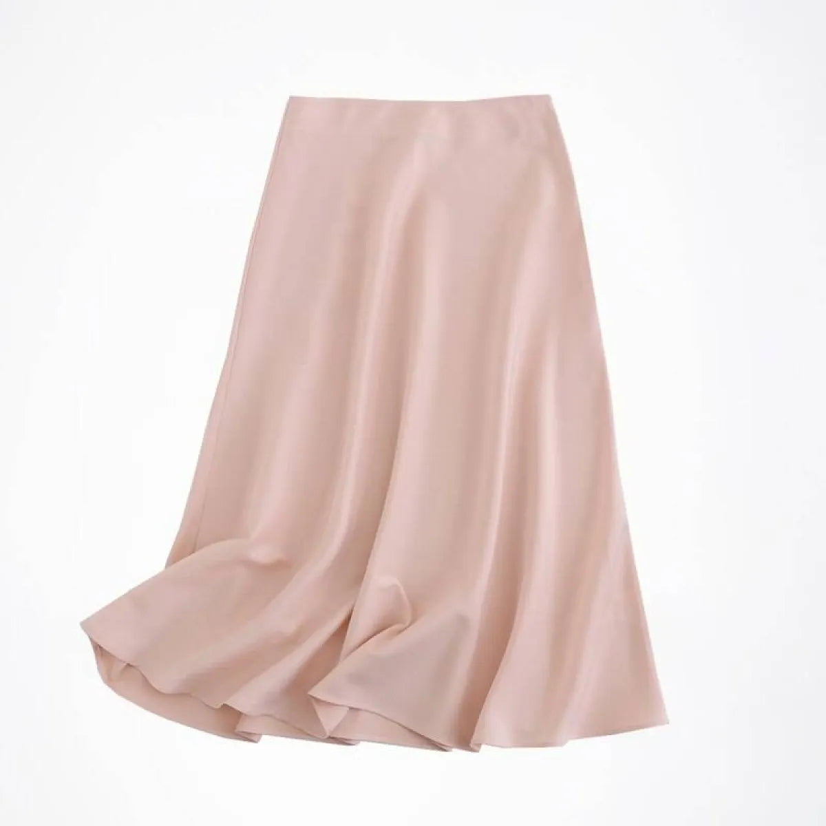 High-rise A-line Satin Skirt