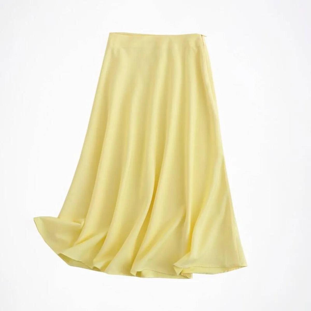 High-rise A-line Satin Skirt