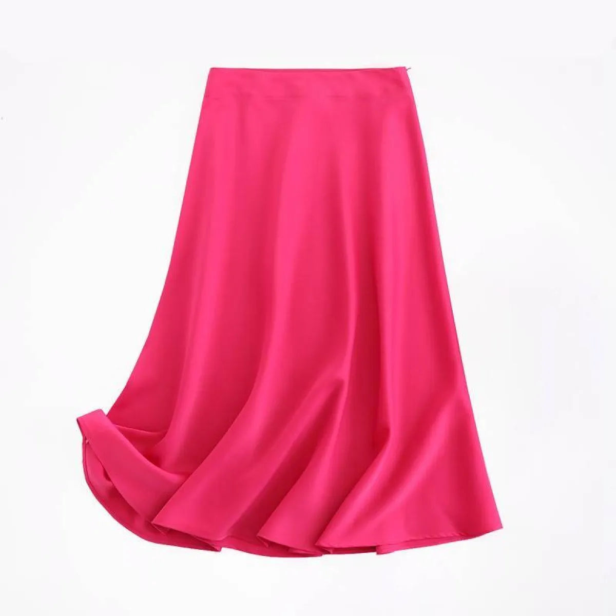 High-rise A-line Satin Skirt