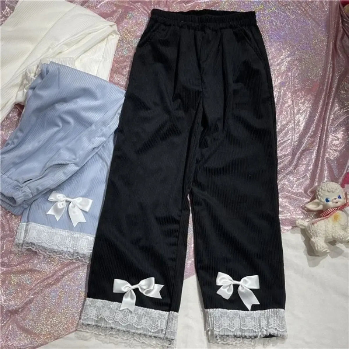 Kawaii High Waist Corduroy Lolita Pants