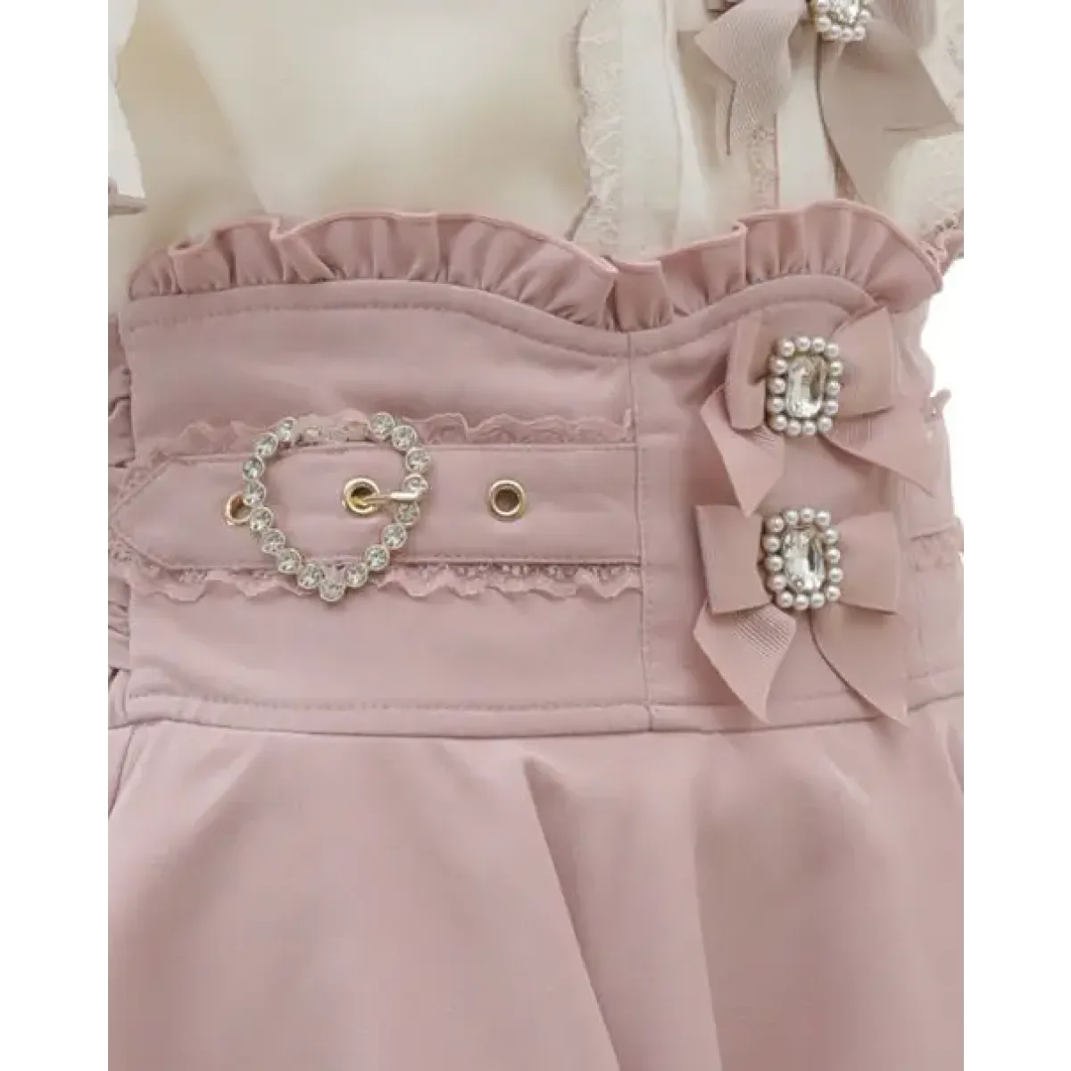 High Waist Lolita Skirt – Lace Trim & Bow Detail