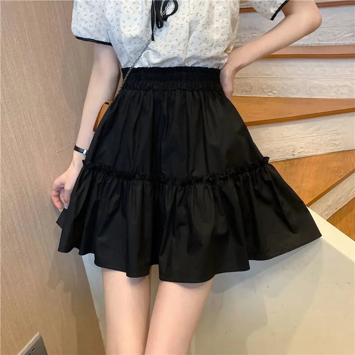 Kawaii Cottage-core High Waist Mini Skirt