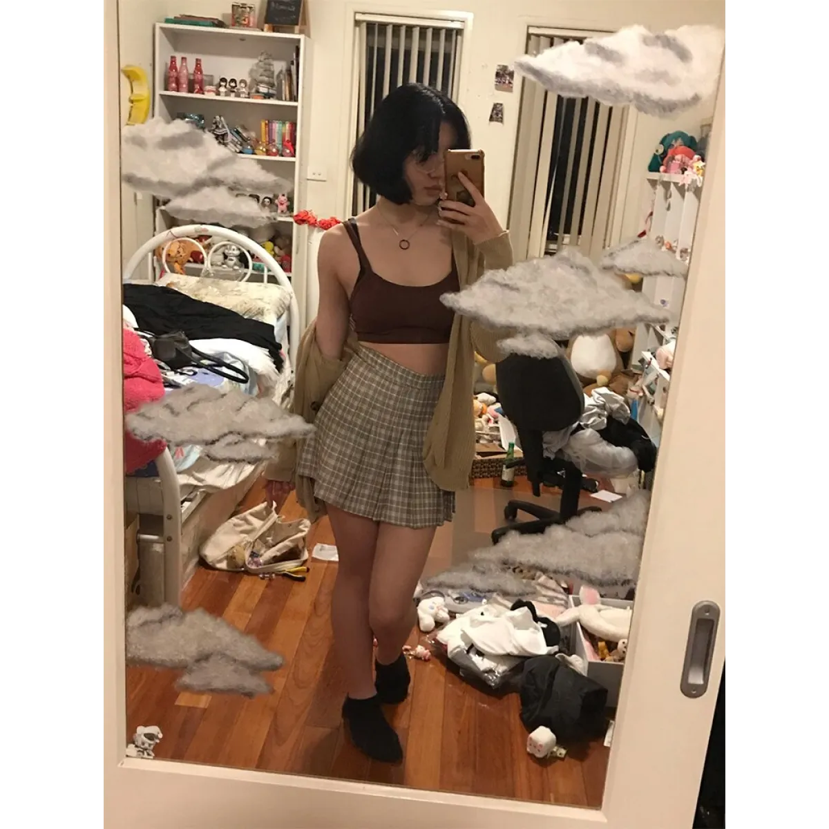 High Waist Pleated A-line Skorts