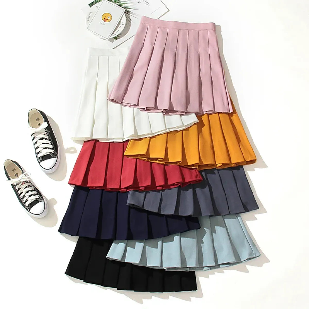 High Waist Pleated Skirt – Kawaii Harajuku Lolita Sailor Style