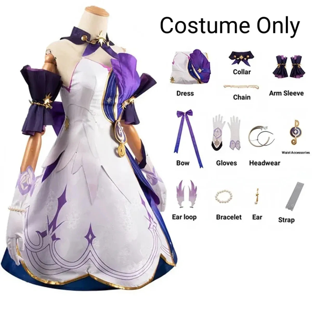Honkai Star Rail Robin Cosplay Costume – Dress, Wig, Wings & Accessories