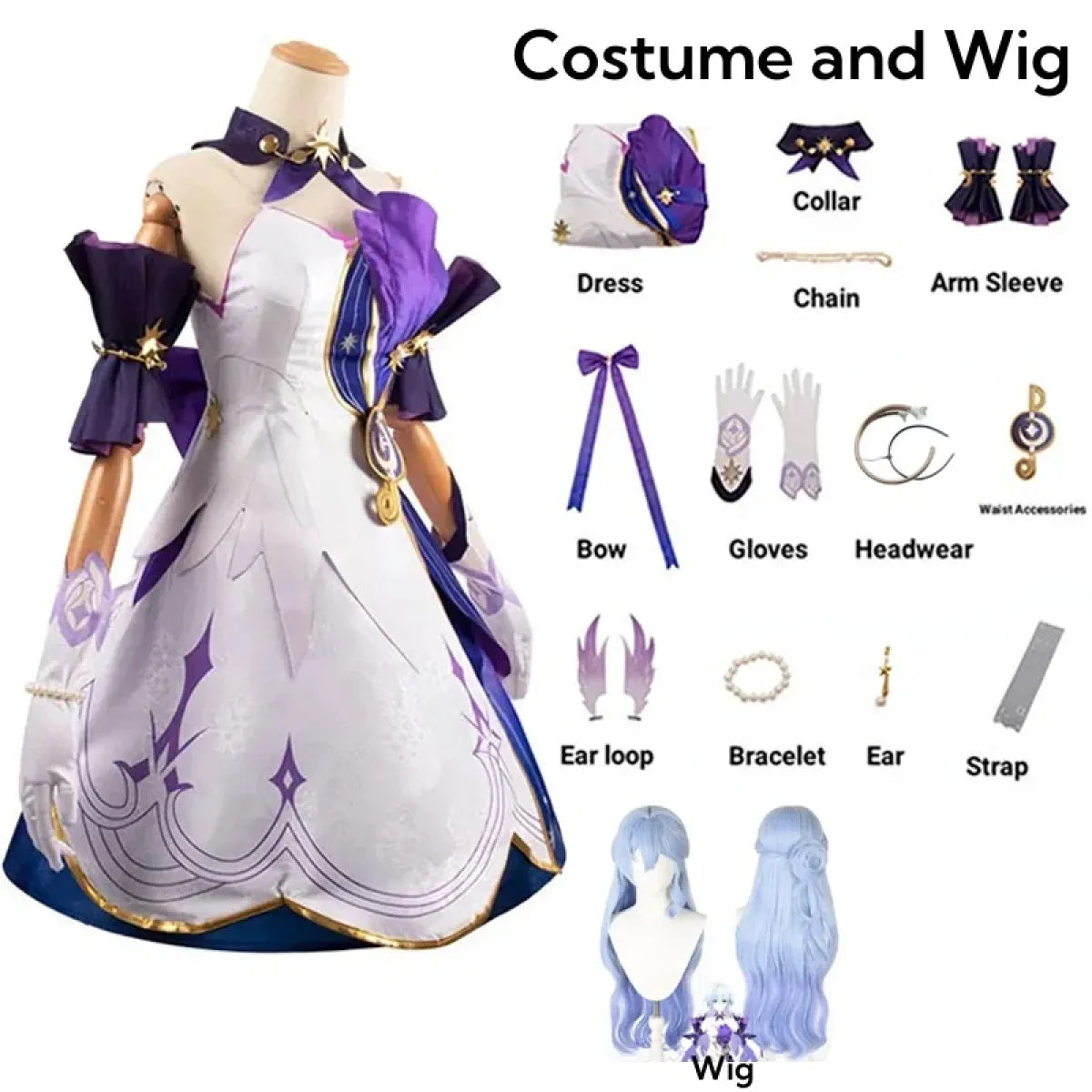 Honkai Star Rail Robin Cosplay Costume – Dress, Wig, Wings & Accessories