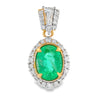 Emerald Diamond Fashion Pendants 14KT Yellow Gold