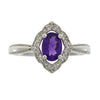 1.06ct Amethyst Diamond Ring 14KT White Gold