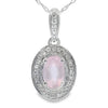 Rose Quartz Diamond Fashion Pendants 10KT White Gold