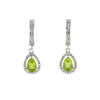 .88ct Peridot Diamond Dangle Earrings 14KT White Gold