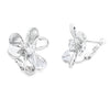 Cubic Zirconia Flower Earrings Sterling Silver