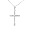 .19ct Diamond Cross Religious Pendant 14KT White Gold