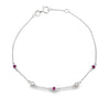 .17ct Ruby Diamond Bracelet 14KT White Gold