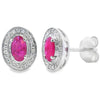 .73ct Ruby Diamond Earrings 10KT White Gold
