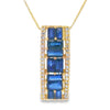Sapphire Diamond Fashion Pendants 14KT Yellow Gold