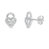 .06ct Diamond Heart Earrings Sterling Silver