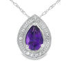 .37ct Amethyst Diamond Fashion Pendants 10KT White Gold