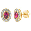.67ct Garnet Diamond Earrings 10KT Yellow Gold
