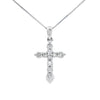 .30ct Diamond Cross Religious Pendant 14KT White Gold