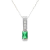 .06ct Created Emerald Fashion Pendants 10KT White Gold