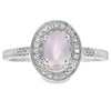 .44ct Rose Quartz Diamond Ring 10KT White Gold
