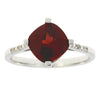 1.25ct Garnet Diamond Ring 10KT White Gold