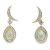 .42ct Opal Diamond Dangle Earrings 10KT Yellow Gold