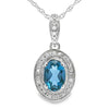 London Blue Topaz Fashion Pendants 10KT White Gold