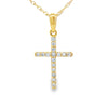 .10ct Diamond Cross Religious Pendant 14KT Yellow Gold