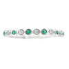 Emerald Diamond stackable band set 14KT White Gold