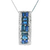 Sapphire Diamond Fashion Pendants 14KT White Gold